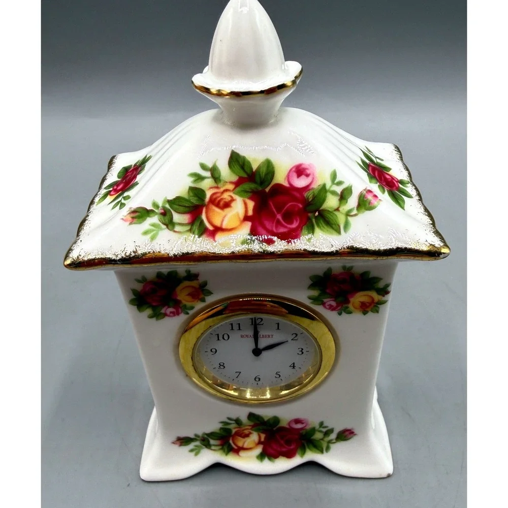 Royal Albert Old Country Roses Bone China Mini Carriage Clock *Doesn't Keep Time - Picture 2 of 15
